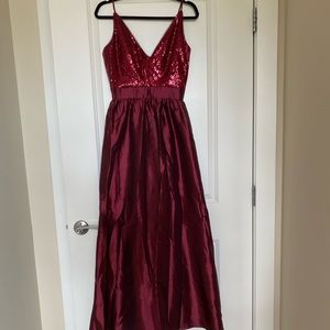 Red Sequined Bridesmaids Dress | 8 | Fits like 2